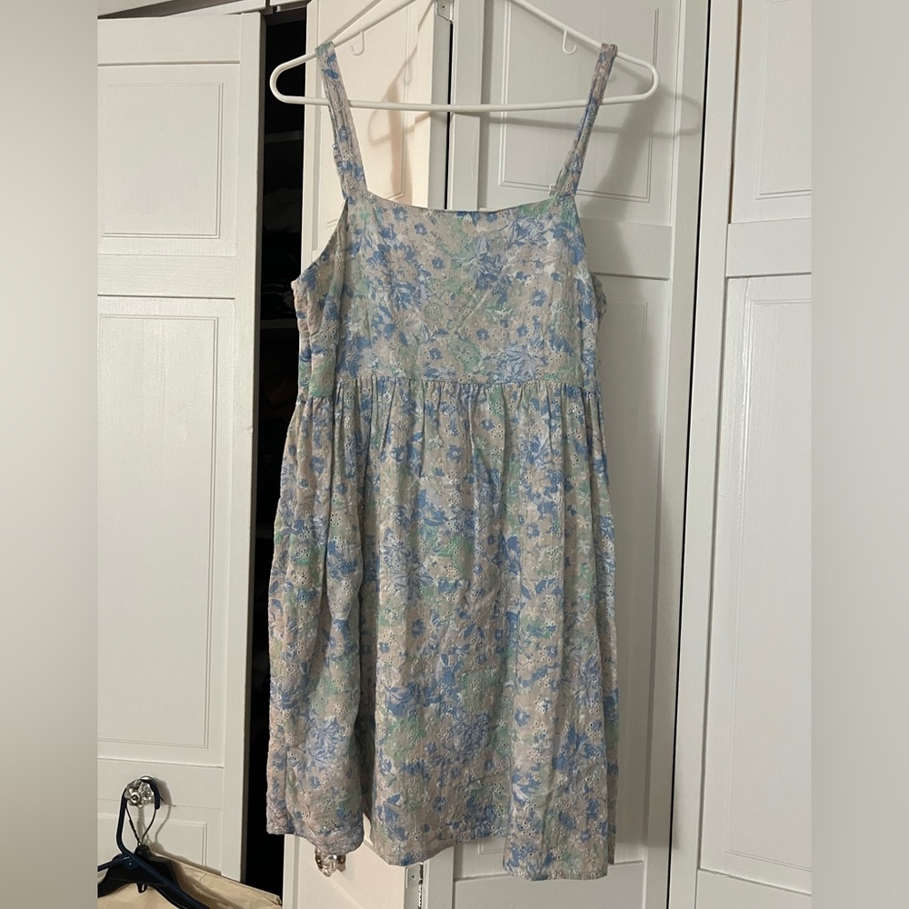 Gray floral dress